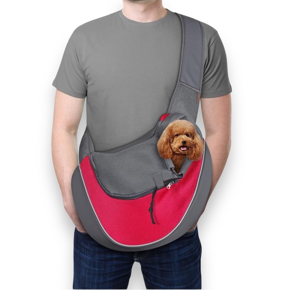 YUDODO Pet Sling Carrier Breathable Mesh Travel Safe Sling Bag Carrier Sz L PINK - Picture 2 of 8